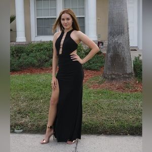 Black and Gold Prom Dress
